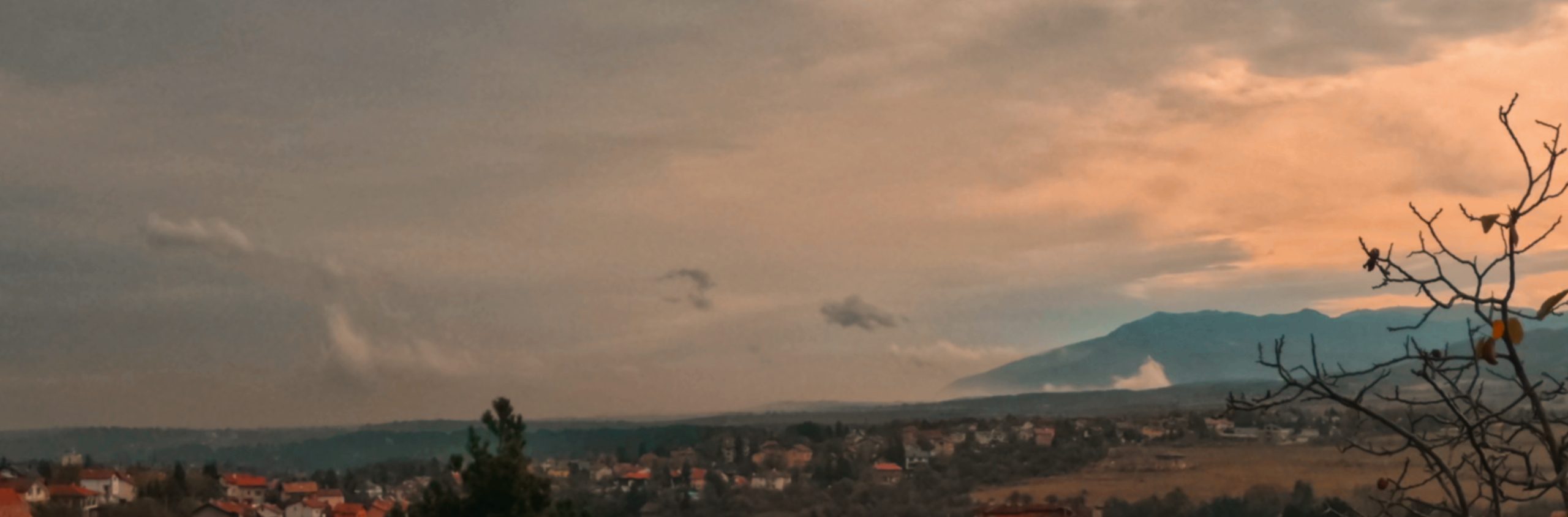 Mountain and cloud formation
